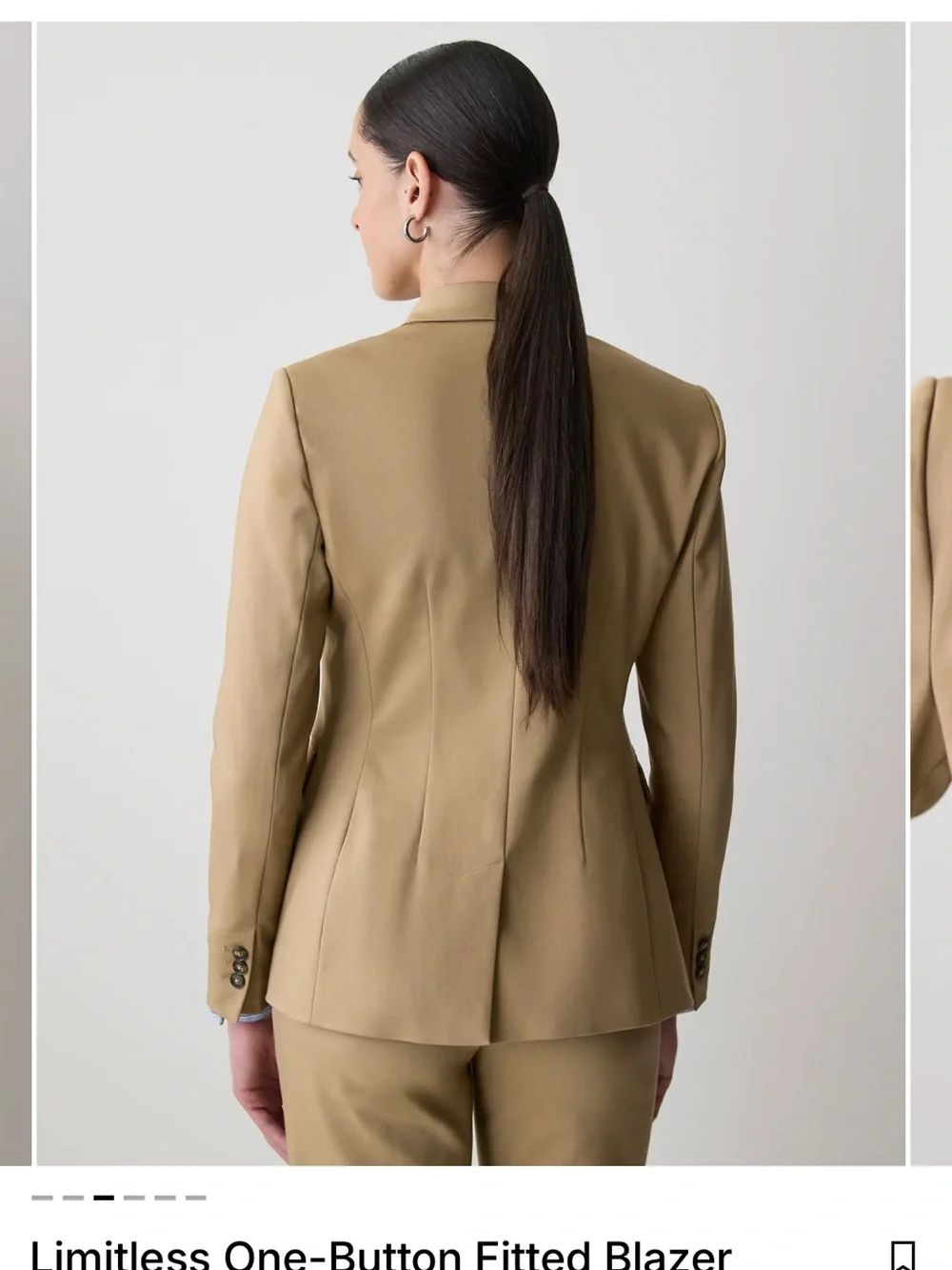 RW&CO. Camel One-Button Fitted Blazer - Picture 2 of 3